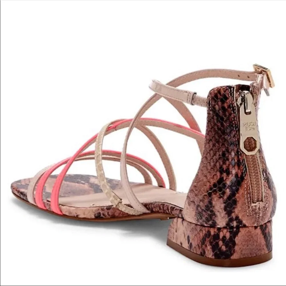 Louise et Cie NWOT Lo-eleri neon pink snakeskin sandals